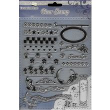 A5 Assorted Clear Stamp Set. 21 Pieces. Stars, Shells, Hearts, Flowers. Crafts