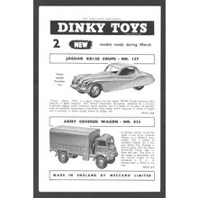DINKY TOYS Jaguar Coupe & Army Wagon :- Original Vintage 1954 Advert