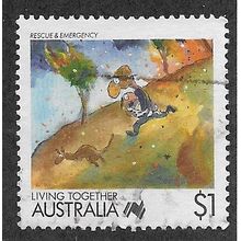 AUS 1988 $1.00 'LIVING TOGETHER - RESCUE AND EMERGENCY' FINE USED (EBID67-238)