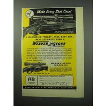 1956 Weaver Model K4, K3 Scope Ad - Every Shot