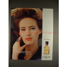 1988 Shalimar Parfum de Toilette Ad w/ Gabrielle Lazure