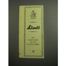 1948 Lindt Chocolate Ad - Lindt the chocolate of the connoisseur