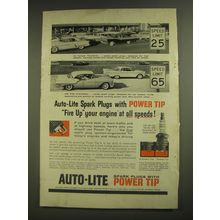 1958 Auto-Lite Spark Plugs Ad - with Power Tip Fire Up Your Engine