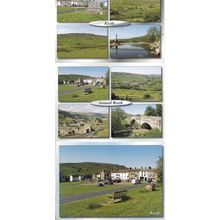 Reeth Calver Hill Swing Bridge Yorkshire Village Caravan 3x Postcard s