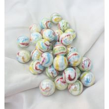 PANAMERICAN - 25 Beautiful Glass Marbles, Rainbow Swirls, 16mm, Brand New