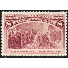 236, Mint XF Single Hinge Mark 8¢ - Nice Centering & Fresh! - Stuart Katz