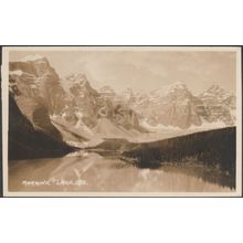 Moraine Lake, Alberta, c.1920 - Byron Harmon RPPC