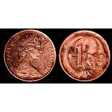 Australia One Cent 1973 Used Coin Possum Queen Elizabeth II 1c QE II cm
