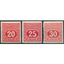 Postage Due: 3 Values - Bosnia Herzegovina 1916 - NM H - MiNr P20/2