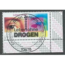 GER 1996 100pf 'LIFE WITHOUT DRUGS' (CORNER MARGIN) FINE USED (EBID49-451)