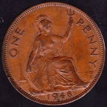 1948 Great Britain 1 Penny Coin