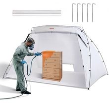 Portable Paint Booth, Larger Spray Paint Tent with Built-in Floor & Mesh Scr...