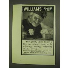 1903 Williams' Shaving Soap Ad - Great, Thick Lather