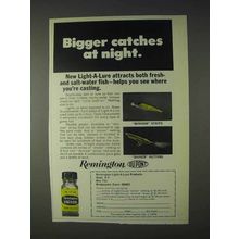 1969 Remington Light-a-Lure Ad - Catches At Night