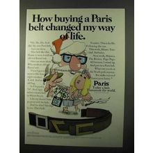 1971 Paris Belts Ad - Changed My Way Of Life