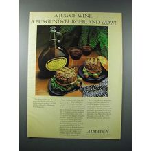 1977 Almaden Mountain Red Burgundy Wine Ad - Burger