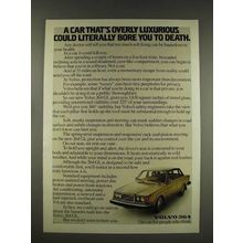 1976 Volvo 264 GL Car Ad - Literally Bore You to Death