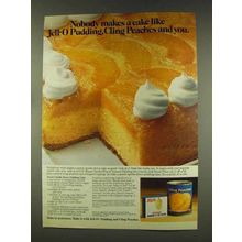 1977 Jell-O Pudding and Cling Peaches Ad - Cake