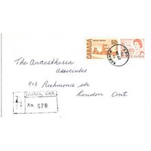 Canada #EN86 Elizabeth II Centennial Postal Envelope USED 1970 REGISTERED