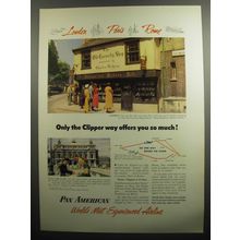 1951 Pan American airline Ad - Lodon paris Rome Only the Clipper way offers you