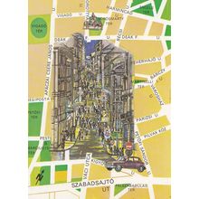 Vaci Street Hungary Megye Map Strasse Hungarian Postcard
