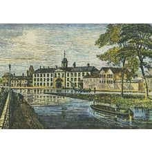 Etruria Stoke on Trent Wedgwood Pottery River Painting Postcard