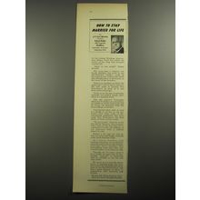 1956 Old Fitzgerald Bourbon Ad - How to stay married for life by J.P. Van Winkle