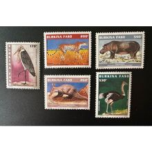 Burkina Faso 1998 Mi. 1503 - 1507 Animaux protégés faune Oiseau Guépard