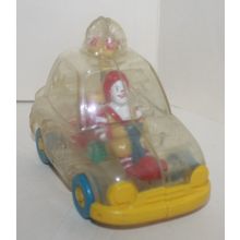 1996 McDonalds Under 3 Toy Ronald in See Thru Car