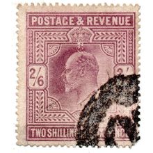KING EDWARD V11 1901-1910 FINE USED 2/6d. LILAC STAMP NEVER HINGED