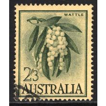 AUSTRALIA 1959/64: NATIVE FLOWERS DEFINITIVES - 2/3 WATTLE USED (G1)