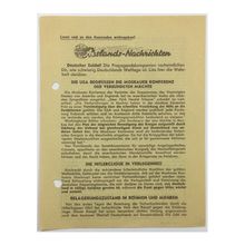 WW2 Soviet/Russian Air Drop Propaganda Leaflet. - Code A.N.R. 37-37. - 1941.