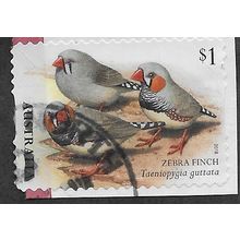 AUS 2018 $1.00 (S/A) 'BIRDS -FINCHES -ZEBRA' ON PAPER FINE USED (EBID25-880)