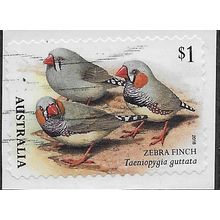 AUS 2018 $1.00 (S/A) 'BIRDS -FINCHES -ZEBRA' ON PAPER FINE USED (EBID25-886)