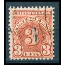 Used J82 3c Postage Due Just Clears WA1364