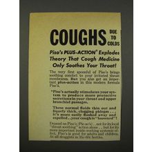 1940 Piso's Cough Medicine Ad - Coughs Due to Colds