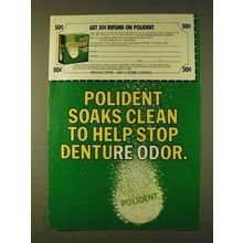 1979 Polident Denture Cleanser Ad - Soaks Clean