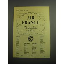 1948 Air France Ad - Air France the first airline in the world
