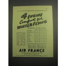 1948 Air France Ad - 4 engine comfort for winter flying