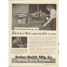 ANKER-HOLTH MFG COMPANY 1943 install Airgrip Devices output vintage ad