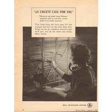 BELL TELEPHONE SYSTEM 1943 An urgent call for you WW2 vintage ad