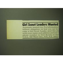 1974 Girl Scouts of the U.S.A. Advertisement - Girl Scout Leaders Wanted