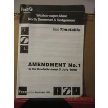 WESTON-SUPER-MARE, N. SOMERSET First bus Badgerline Timetable ..1998 BOOKLET =