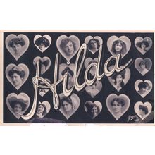 A Name Called Hilda Antique Multiple Image RPC Actress Postcard