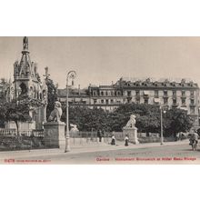 Swiss Cyclist Bicycle at Geneve Hotel Beau Rivage Old Switzerland Postcard