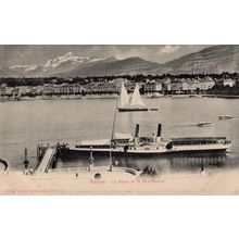 Geneve Winkelreid Steamer Ship La Rade Antique Swiss Postcard