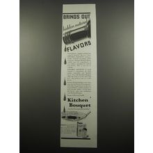1933 Kitchen Bouquet Ad - Brings out hidden natural flavors