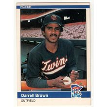 1984 Fleer Darrell Brown baseball rookie card #556 - RC - Twins