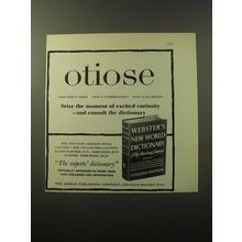 1960 Webster's New World Dictionary Advertisement - Otiose