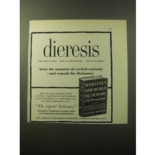 1960 Webster's New World Dictionary Advertisement - Dieresis